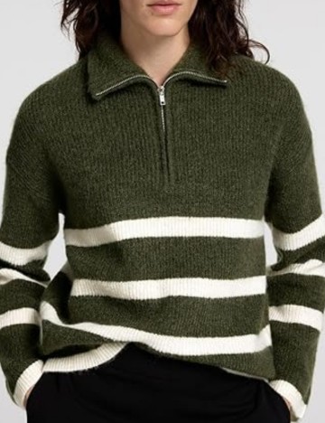 Pulover cu fermoar Selected, mix culori