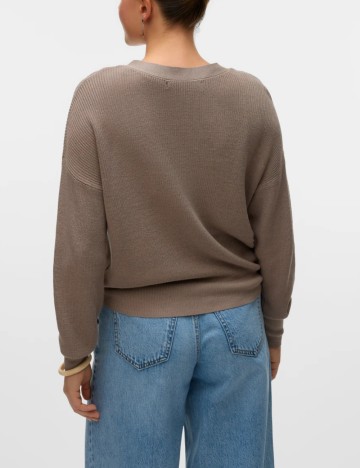 Pulover cu nasturi Vero Moda, maro