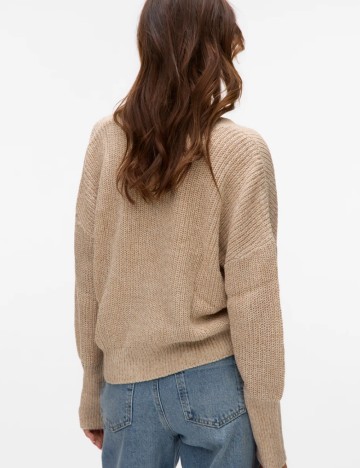 Pulover cu nasturi Vero Moda, maro