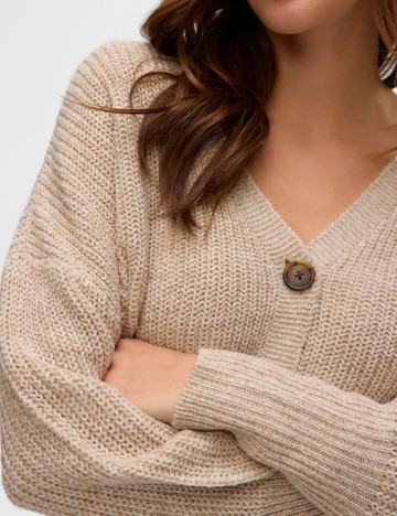 Pulover cu nasturi Vero Moda, maro