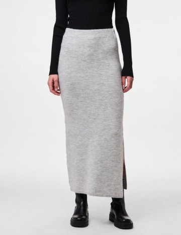 Fustă maxi Pieces, gri