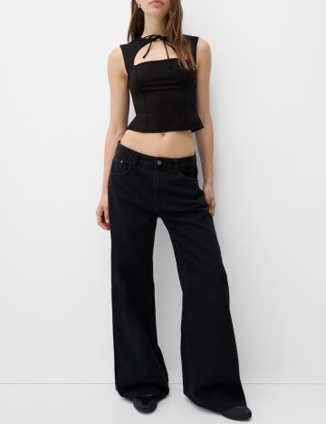 Top Bershka, negru