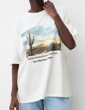 Tricou Bershka, alb