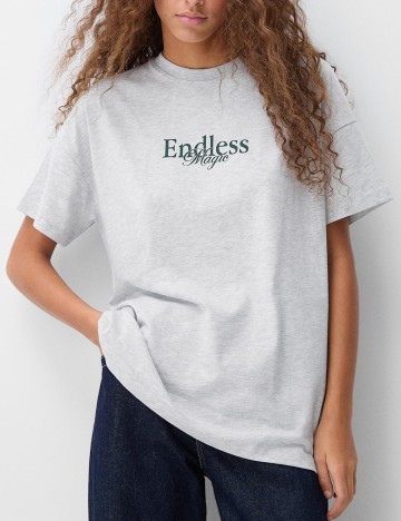 Tricou Bershka, gri