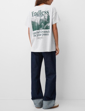 Tricou Bershka, gri