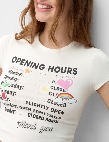 Tricou Bershka, alb