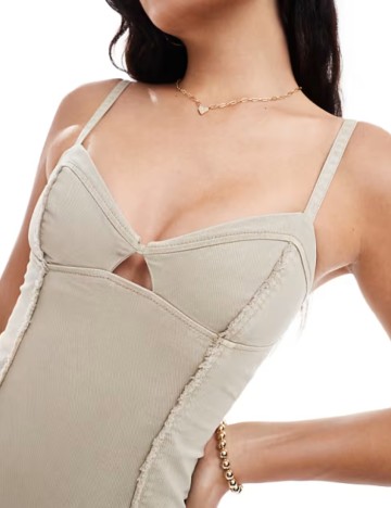 Rochie maxi Bershka, bej