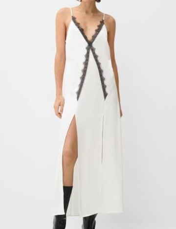 Rochie maxi Bershka, alb