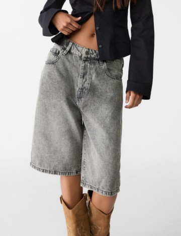 Jeans 3/4 Stradivarius, gri