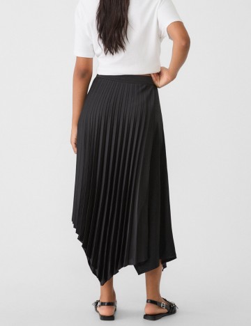 Fustă midi Stradivarius, negru