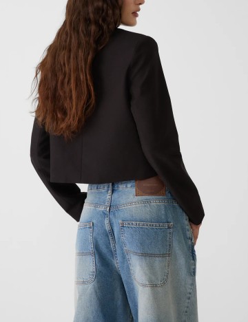 Sacou scurt Stradivarius, negru