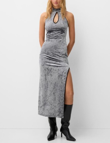 Rochie maxi Bershka, gri