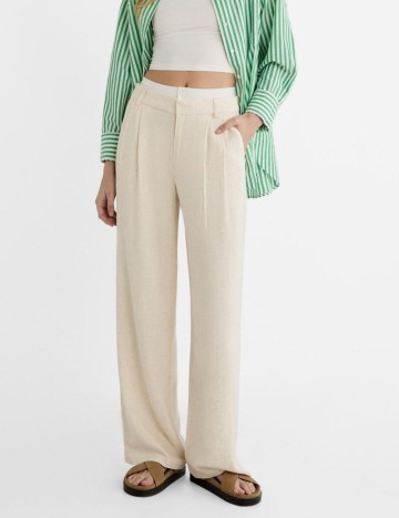 Pantaloni Stradivarius, crem