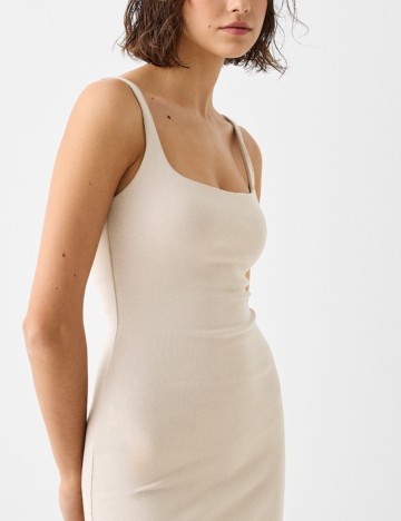 Rochie midi Bershka, bej