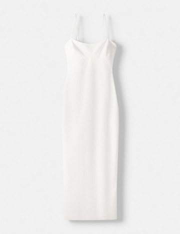 Rochie maxi Bershka, alb