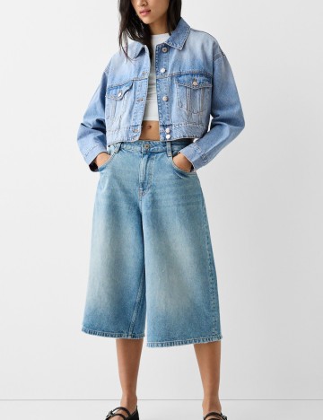 Geacă de blugi Bershka, albastru