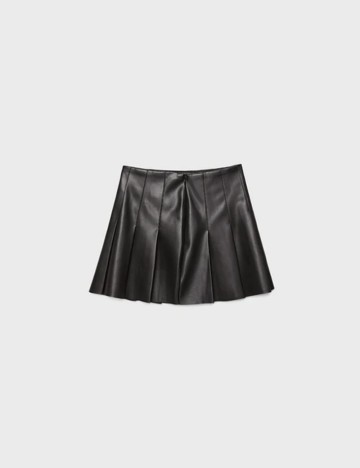 Fustă Imitație Piele Stradivarius, negru