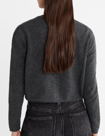 Pulover cu nasturi Stradivarius, gri