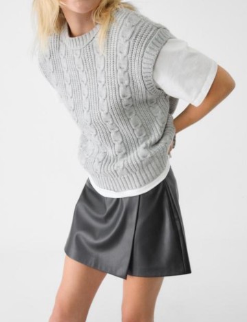 Fustă Pantalon Stradivarius, negru