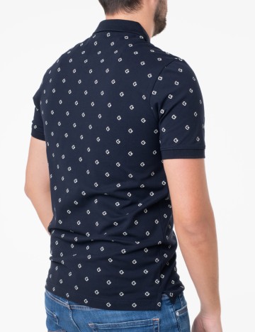 Tricou polo Guess, bleumarin