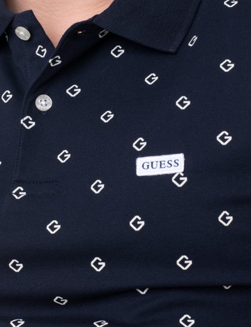 Tricou polo Guess, bleumarin