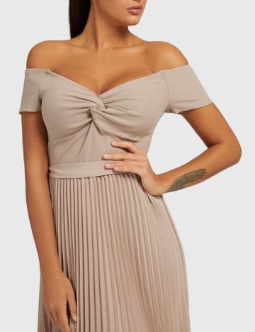 Rochie midi Guess, bej