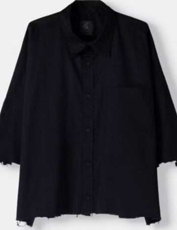 Cămașă cu mânecă scurtă Bershka, negru