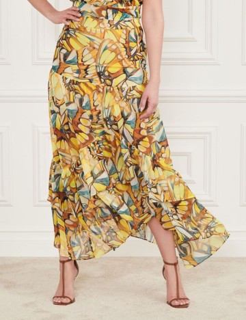 Fustă maxi Guess MARCIANO, mix culori