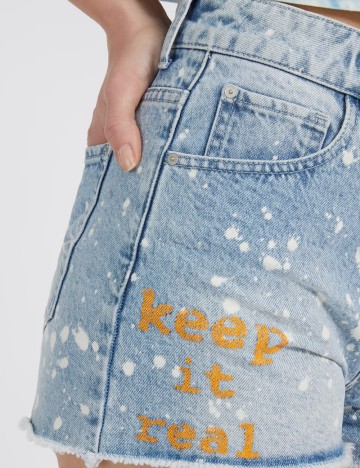 Pantaloni scurți de blugi Guess, albastru