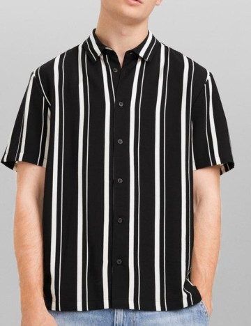 Cămașă cu mânecă scurtă Bershka, negru
