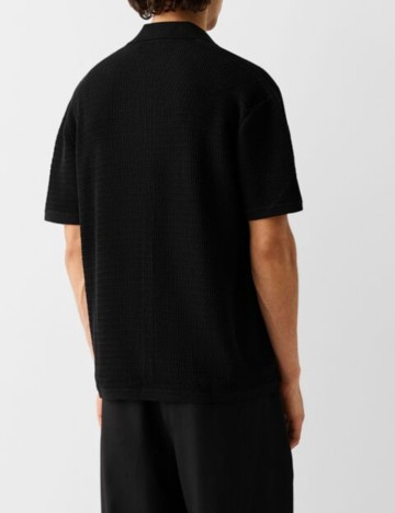 Cămașă cu mânecă scurtă Bershka, negru