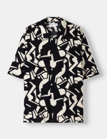 Cămașă cu mânecă scurtă Bershka, mix culori