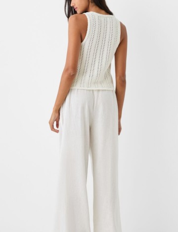 Pantaloni Bershka, alb