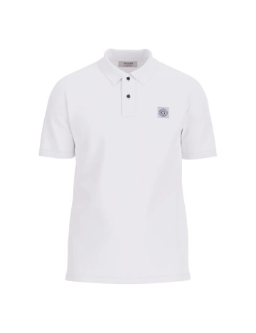 Tricou polo Guess, alb