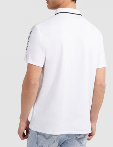 Tricou polo Guess, alb
