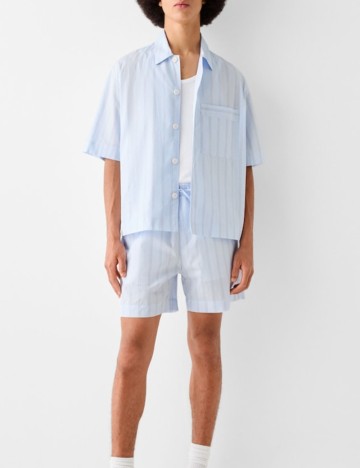 Cămașă cu mânecă scurtă Bershka, mix culori