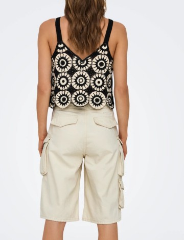 Pantaloni scurți din blugi Only, crem