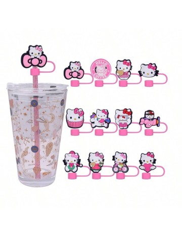 Set accesorii pentru paie Shein, roz