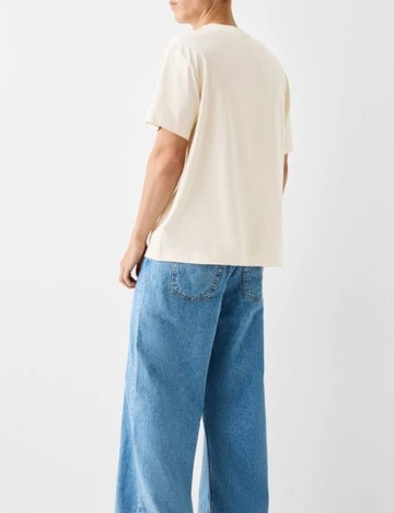 Tricou Bershka, crem