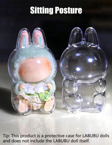 Husă de protecție pentru figurina Labubu Shein, transparent