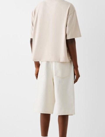 Pantaloni scurți Bershka, crem