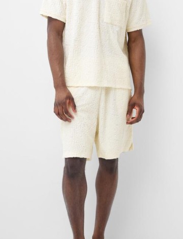 Pantaloni scurți Bershka, crem