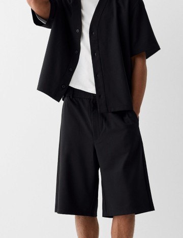 Pantaloni scurți Bershka, negru