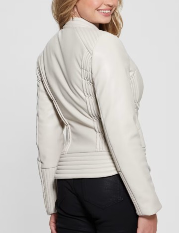 Geacă Imitație Piele Guess, crem