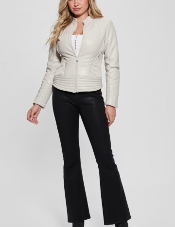 Geacă Imitație Piele Guess, crem