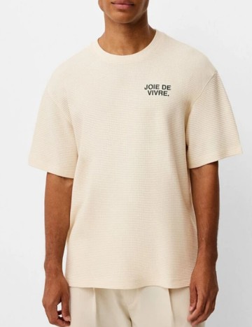 Tricou Bershka, crem