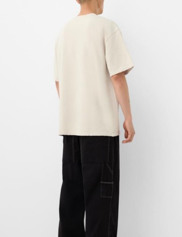 Tricou Bershka, crem