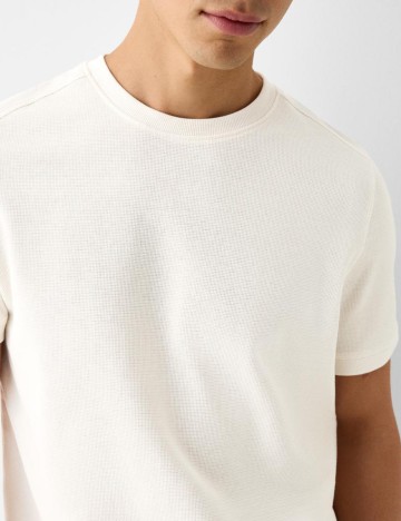 Tricou Bershka, crem