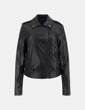 Geacă Imitație Piele Guess, negru