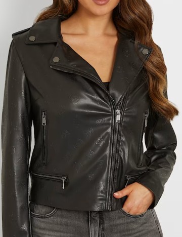 Geacă Imitație Piele Guess, negru